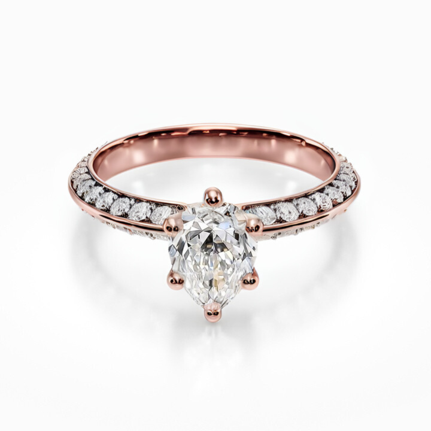 Knife Edge Pave Ring