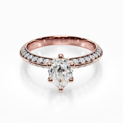 Knife Edge Pave Ring