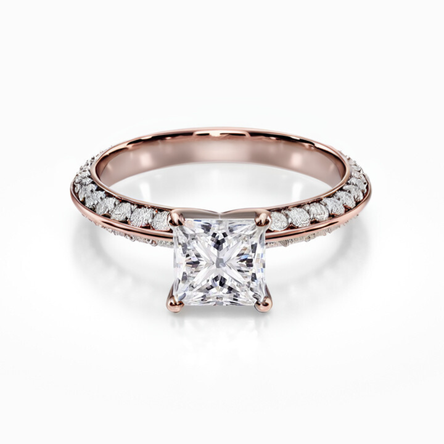 Knife Edge Pave Ring