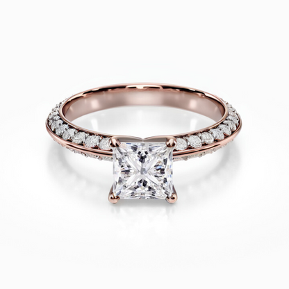 Knife Edge Pave Ring