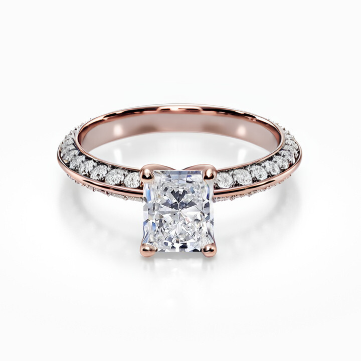 Knife Edge Pave Ring