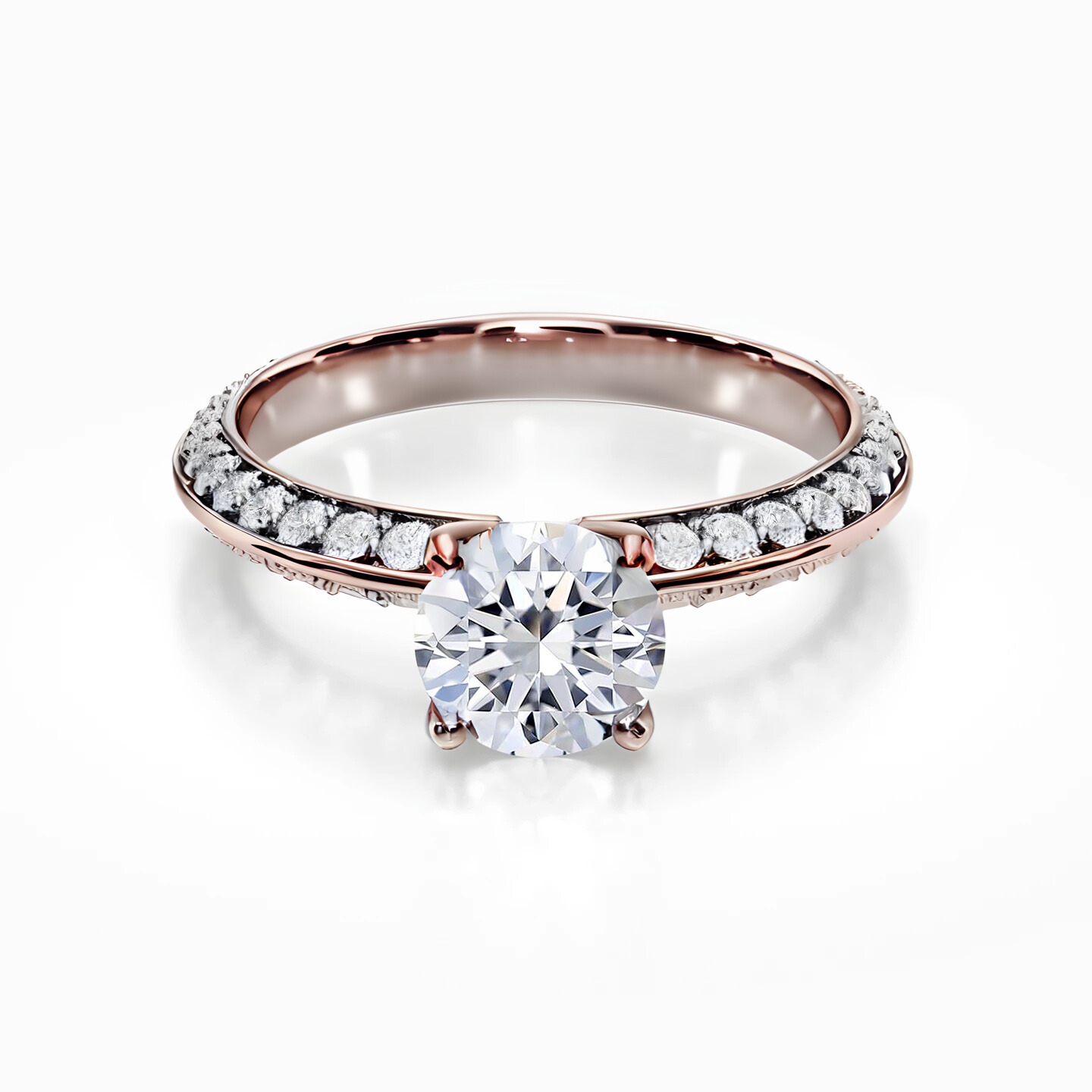 Knife Edge Pave Ring