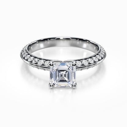 Knife Edge Pave Ring