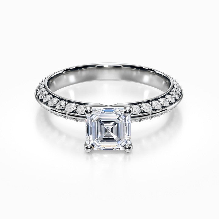 Knife Edge Pave Ring