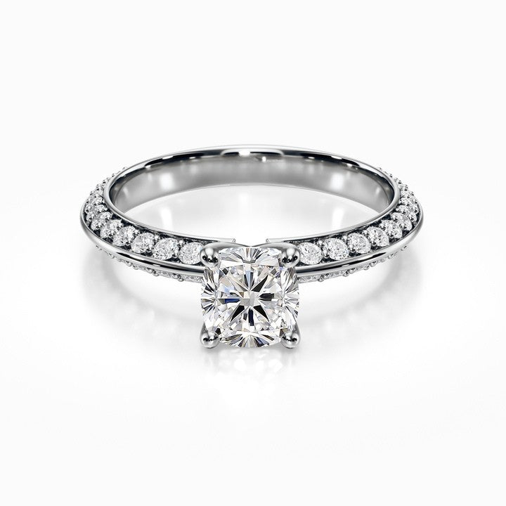 Knife Edge Pave Ring