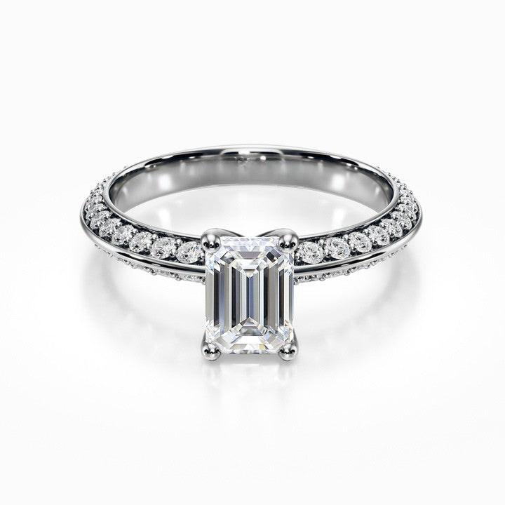 Knife Edge Pave Ring