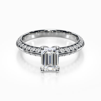 Knife Edge Pave Ring