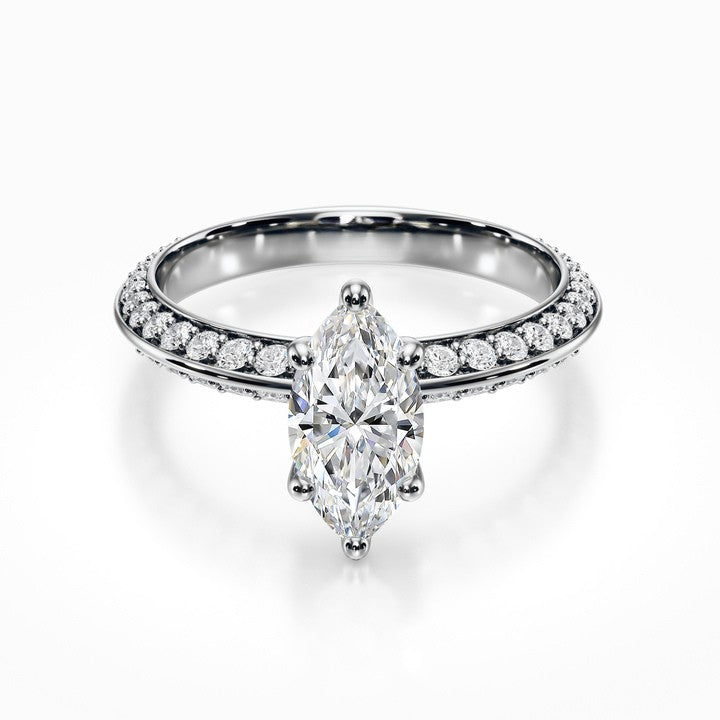 Knife Edge Pave Ring