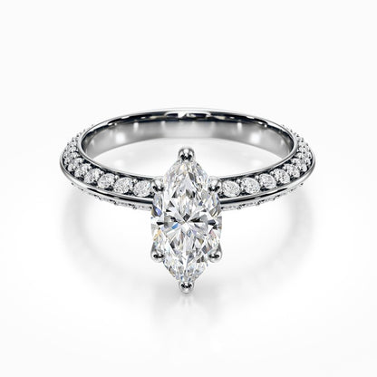 Knife Edge Pave Ring