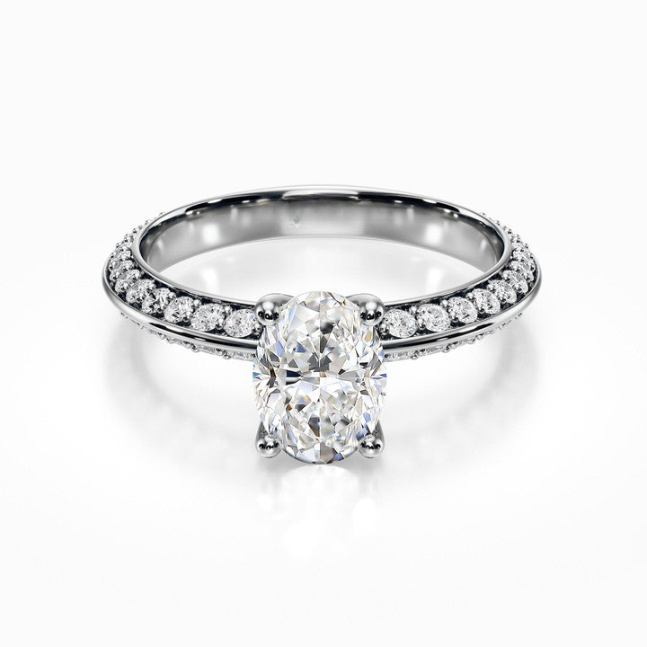 Knife Edge Pave Ring