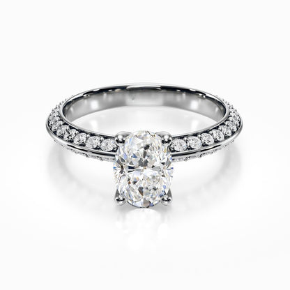 Knife Edge Pave Ring