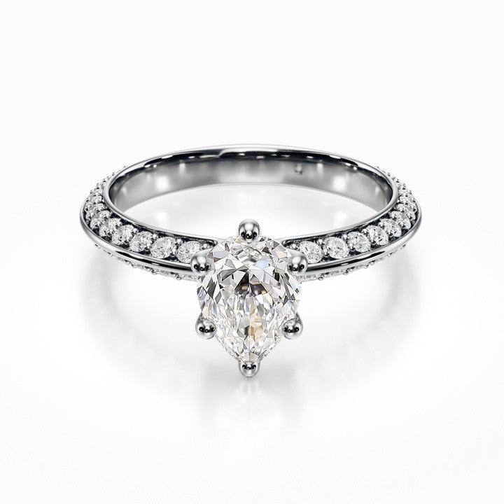 Knife Edge Pave Ring