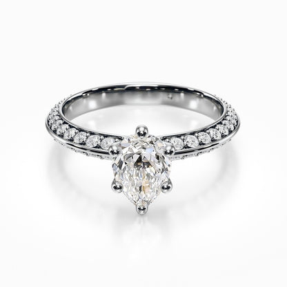 Knife Edge Pave Ring
