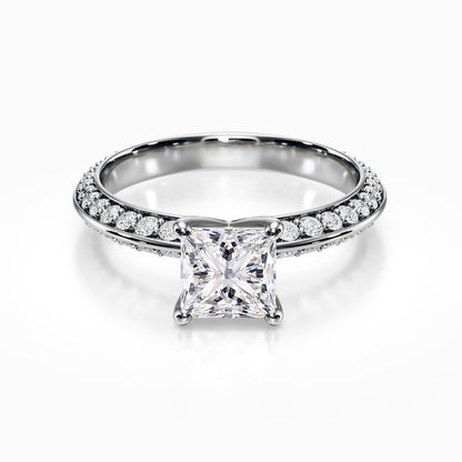 Knife Edge Pave Ring