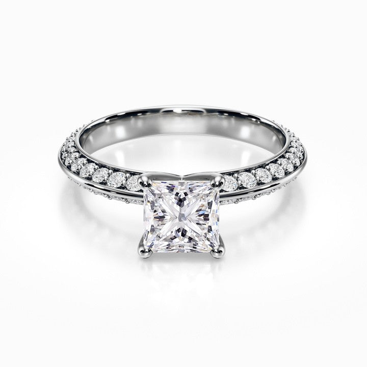 Knife Edge Pave Ring