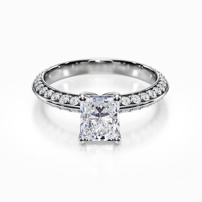 Knife Edge Pave Ring