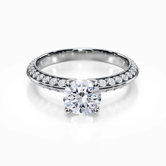 Knife Edge Pave Ring