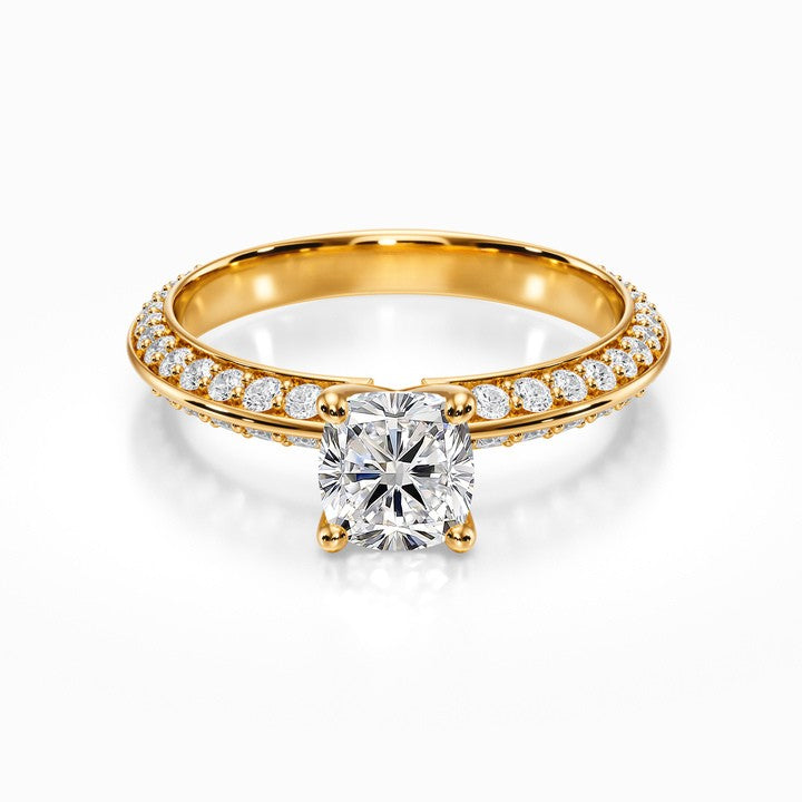 Knife Edge Pave Ring