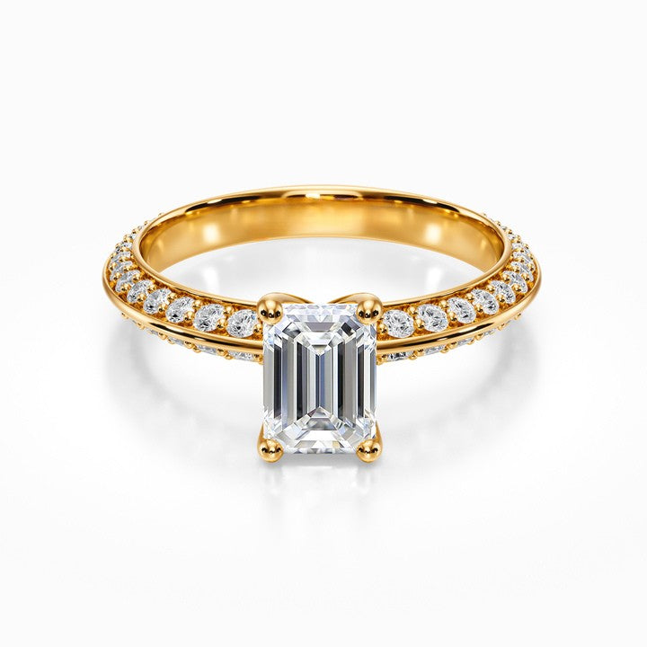 Knife Edge Pave Ring