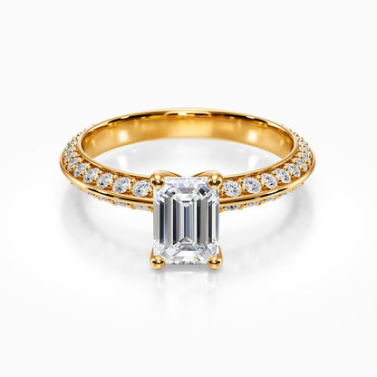 Knife Edge Pave Ring