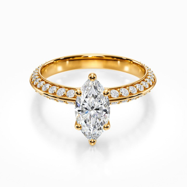 Knife Edge Pave Ring