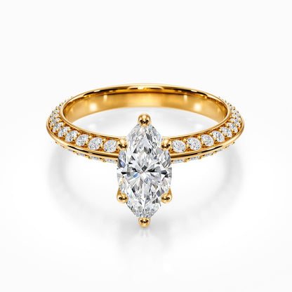 Knife Edge Pave Ring
