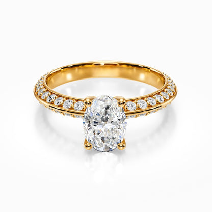 Knife Edge Pave Ring