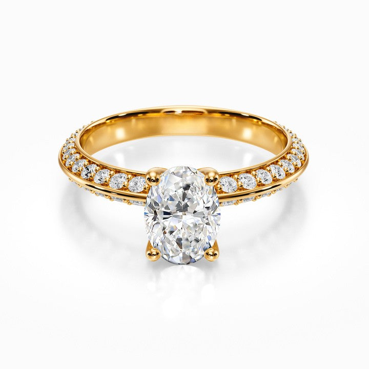 Knife Edge Pave Ring