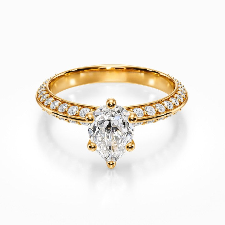 Knife Edge Pave Ring