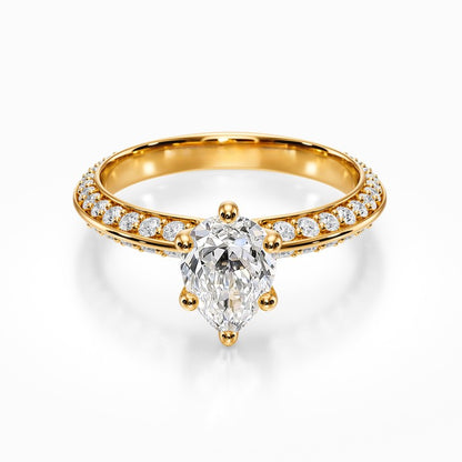 Knife Edge Pave Ring