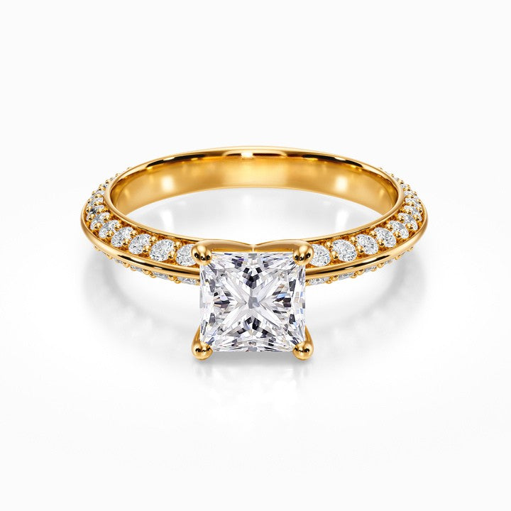 Knife Edge Pave Ring