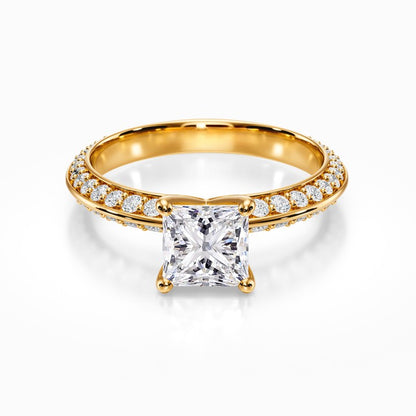 Knife Edge Pave Ring