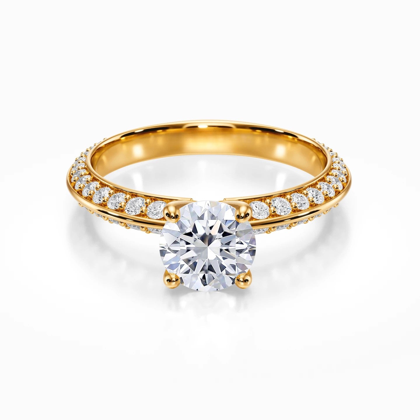 Knife Edge Pave Ring