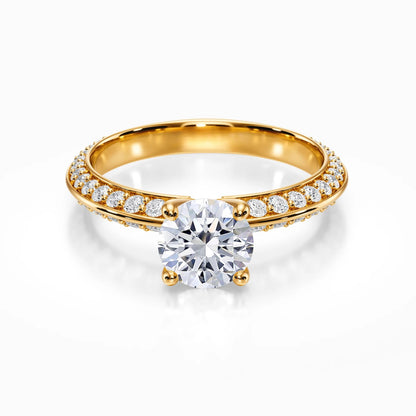 Knife Edge Pave Ring