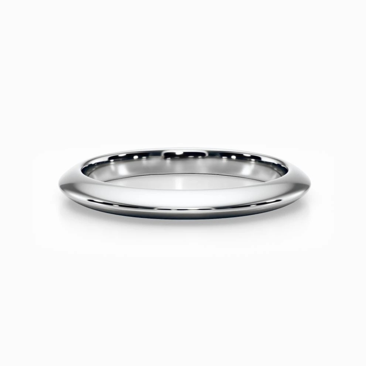 Classic Knife Edge Wedding Band in White Gold