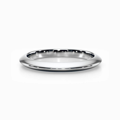 Classic Knife Edge Wedding Band in White Gold