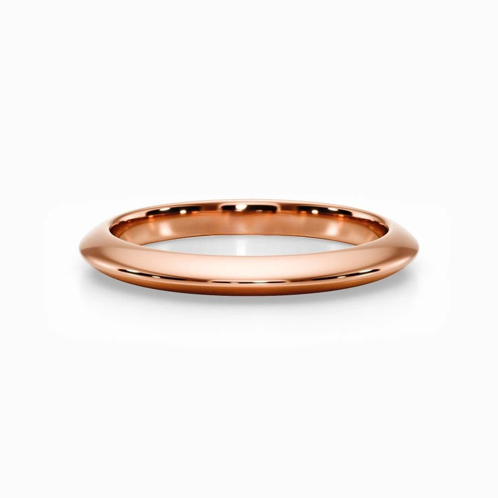 Classic Knife Edge Wedding Band in White Gold