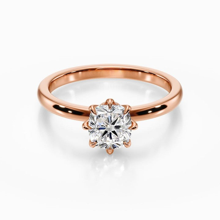 Lotus Solitaire Ring