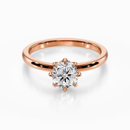 Lotus Solitaire Ring