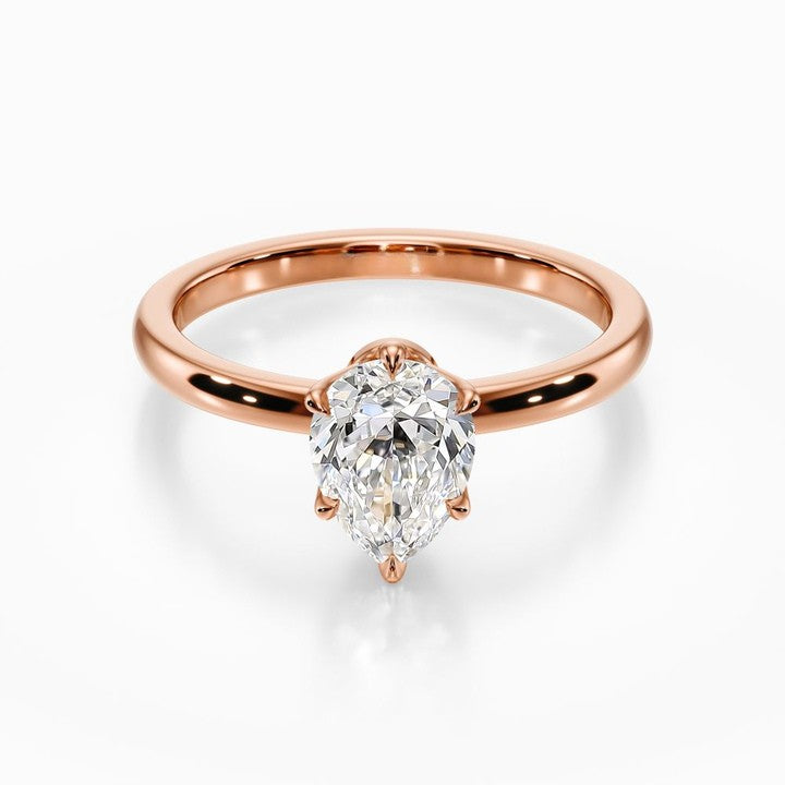 Lotus Solitaire Ring