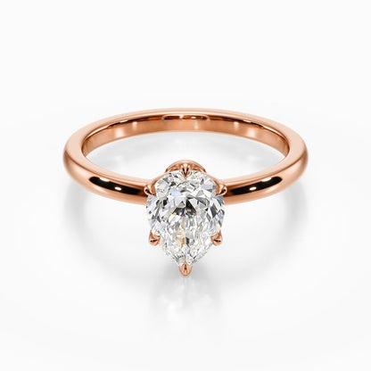 Lotus Solitaire Ring