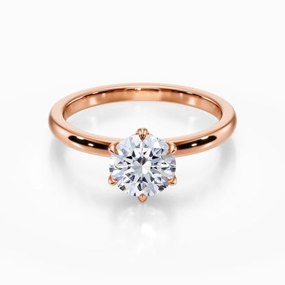 Lotus Solitaire Ring