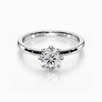 Lotus Solitaire Ring