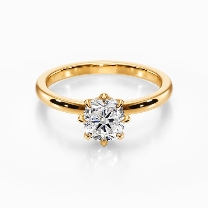 Lotus Solitaire Ring
