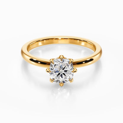 Lotus Solitaire Ring
