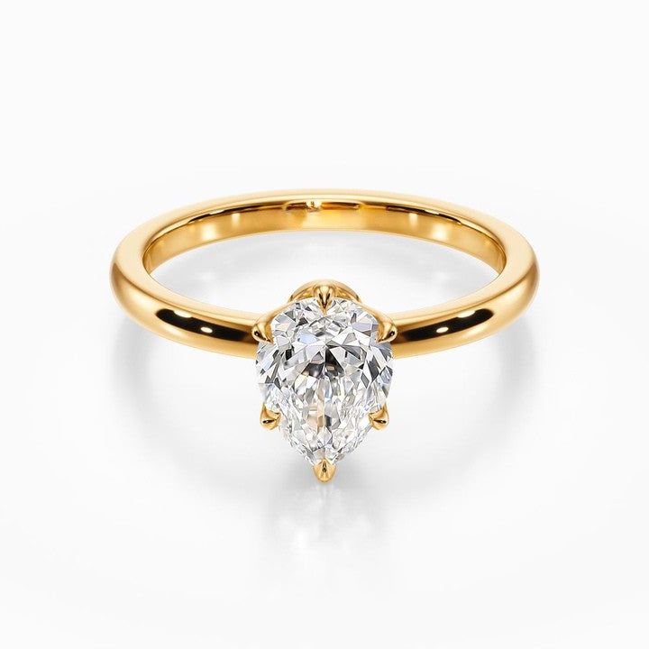Lotus Solitaire Ring