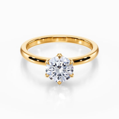 Lotus Solitaire Ring
