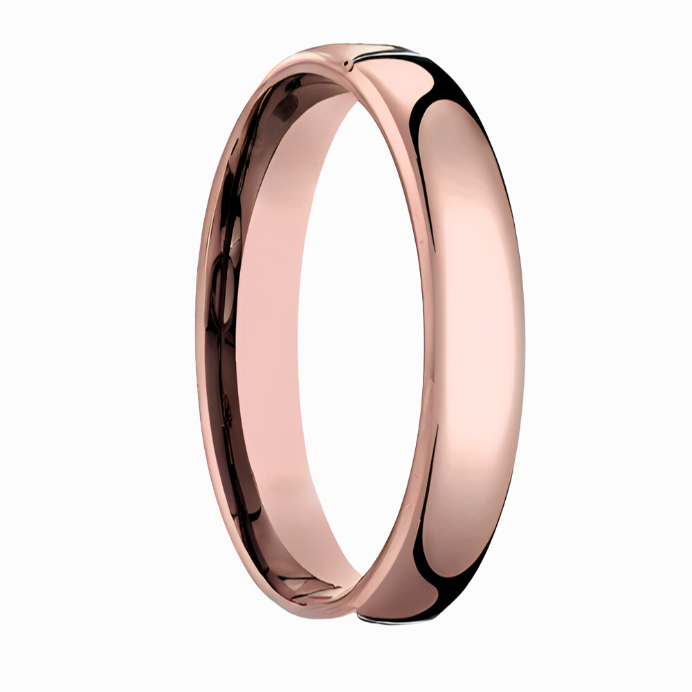 Dome men Wedding Band in Rose Gold