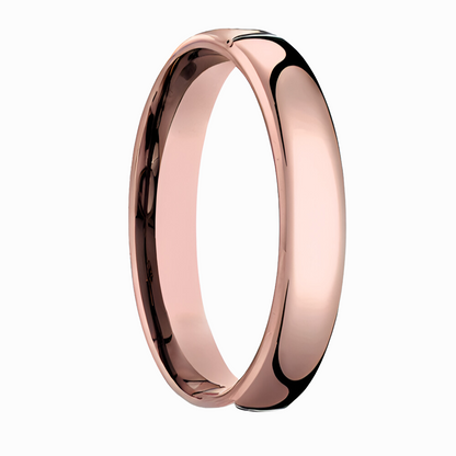 Dome men Wedding Band in Rose Gold