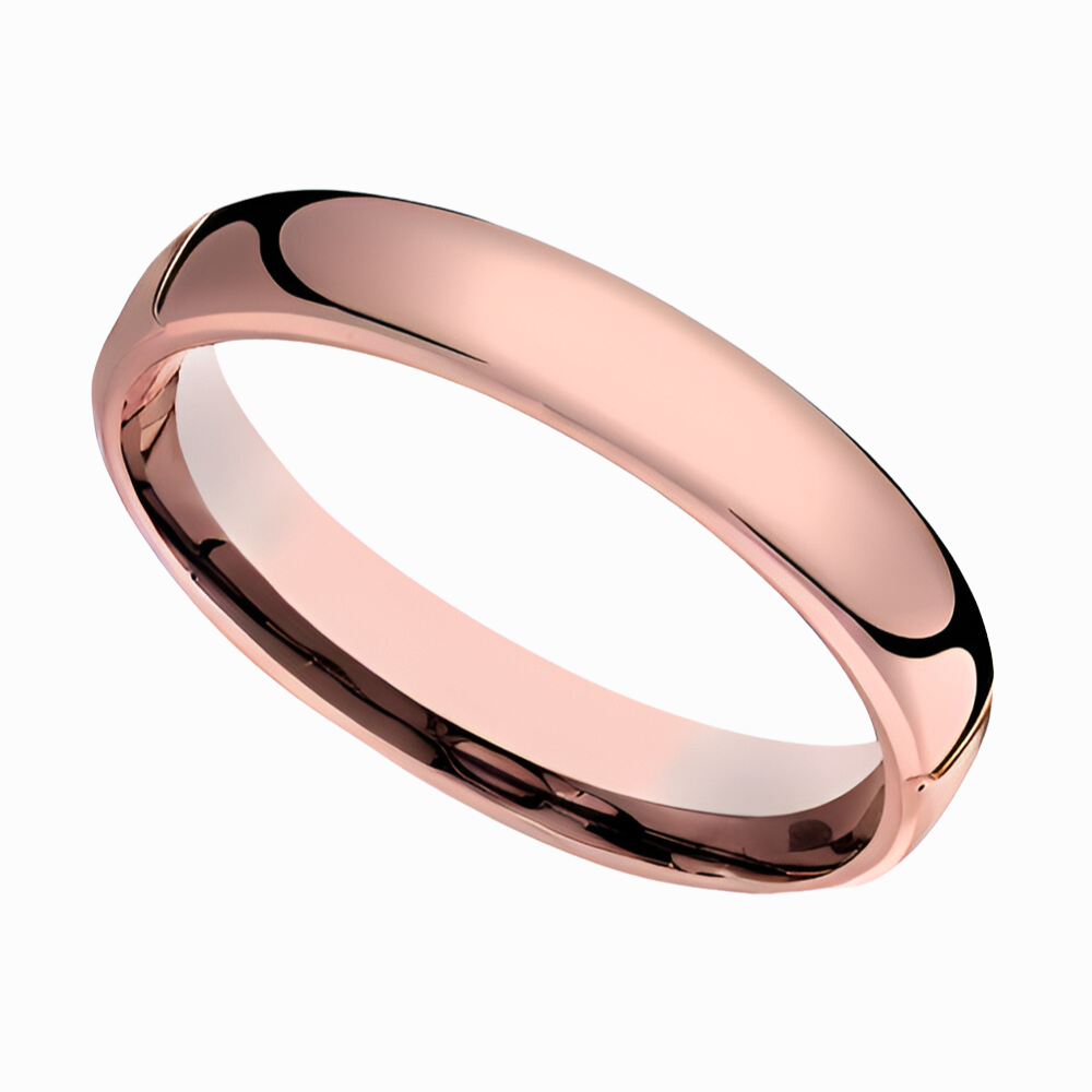 Dome men Wedding Band in Rose Gold